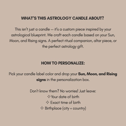 Custom Sun Moon & Rising Candle