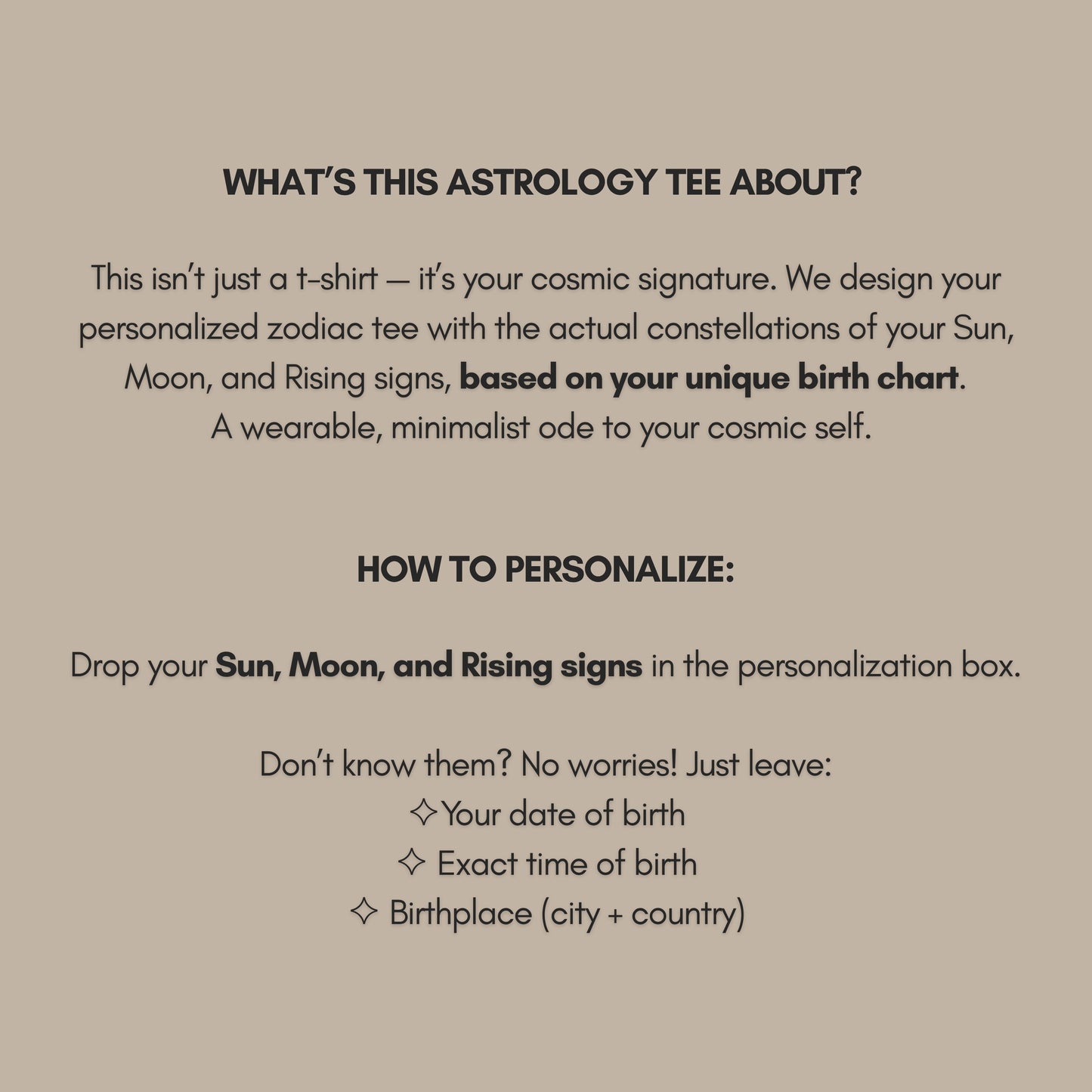 Custom Sun Moon & Rising Shirt